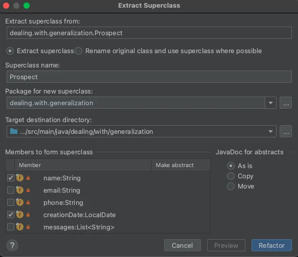 Extract Superclass